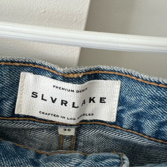 NEW SLVRLAKE Beatnik Double Jeans Yoke High Rise Ripped Distressed Size 30 $369 - Picture 6 of 10